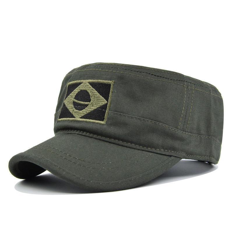 Casquette de baseball brodée pour homme avec impression du drapeau brésilien / Chapeau tactique de sport décontracté Chapeau camouflage Chapeau de randonnée Chapeau de pêche black