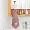 Cute Pig Embroidered Hanging Hand Towel, Absorbent Coral Fleece Kitchen Towel, Dish Cloth
