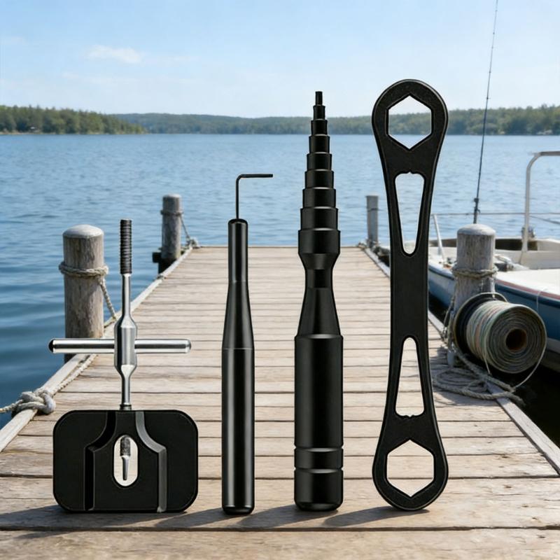 Aluminum Alloy Fishing Reel Repair Tool Set Including Bearing Extractors And Wrench For Easy Disassembly And Maintenance
