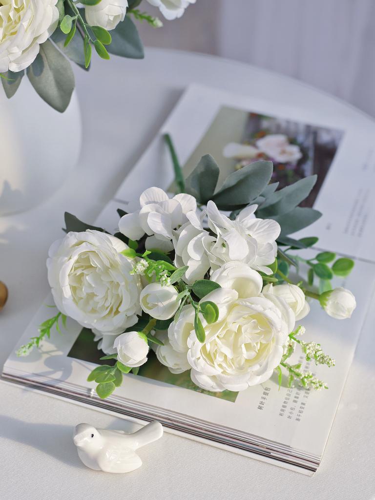 1/3PCS Artificial Flowers Wedding Table Home Bedroom Decoration Bridal Bouquet Garden Fake Silk Peony Hydrangeas Vase Outdoors