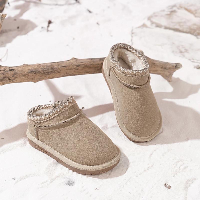 Winter New Warm Children's Shoes Children's Snow Boots Plush Thickened Anti slip Baby Shoes Short Sleeve Snow Cotton Shoes