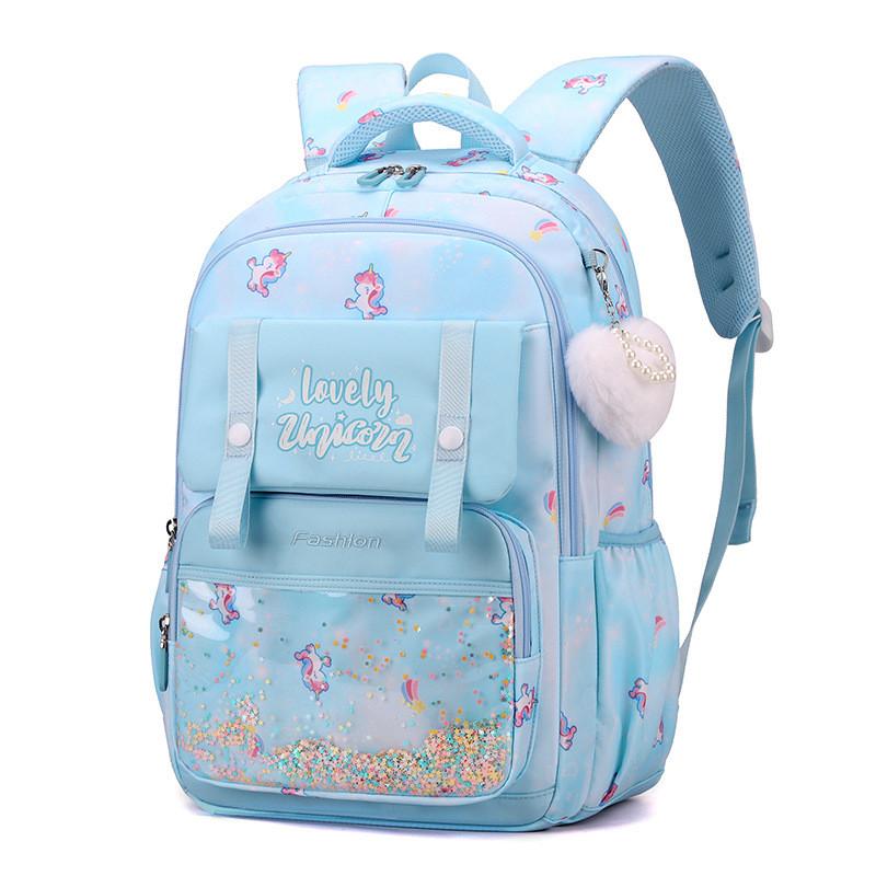 Printed Unicorn Rainbow Childrens Backpack Large Capacity Lightweight Schoolbag