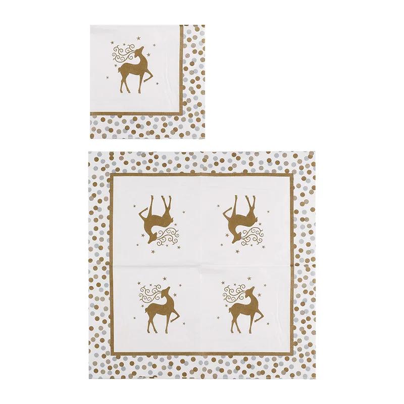 20 szt./opakowanie 33*33 cm 2-warstwowe jednorazowe serwetki imprezowe wzór świąteczny