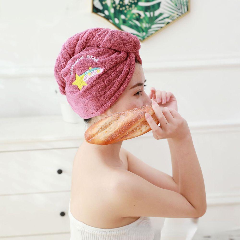 Absorbent Quick Drying Coral Fleece Drip Free Dry Hair Cap Rapid Drying Towel Head Scarf Shower Cap