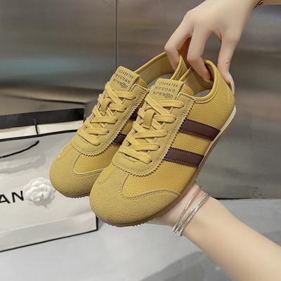 Gelbe Forrest Gump Schuhe Damenschuhe 2025 neu beliebt Frühling und Herbst flachsohlige deutsche Trainingsschuhe vielseitige Sport- und Freizeit-Board