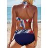 Women Flag Print Bikini Set Red Blue White Star Stripe 2 Piece Swimsuit