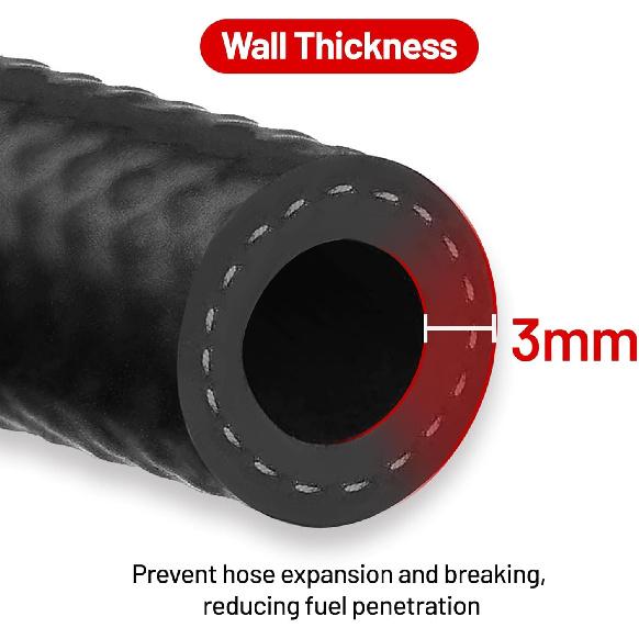 EVIL ENERGY 3/8" Fuel Hose Line Push Lock NBR Rubber SAE 30R7 10FT 300PSI