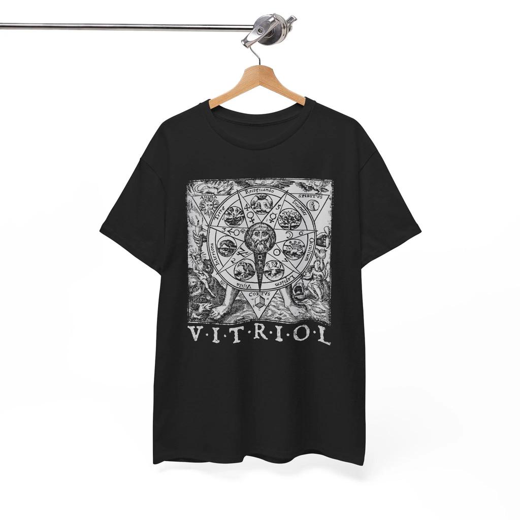 Vitriol Alchemy Shirt, Alpha and Omega, As Above So Below Graphic T Shirts Retro Streetwear High-quality Crew-neck Short-sleeved