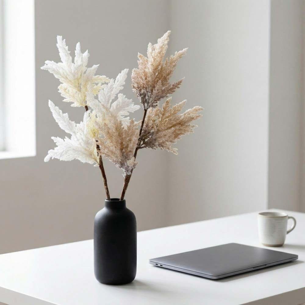 Künstliche, getrocknete Schilfrohrblumen im Landhausstil – realistische künstliche Pflanzenblumen fürs Büro