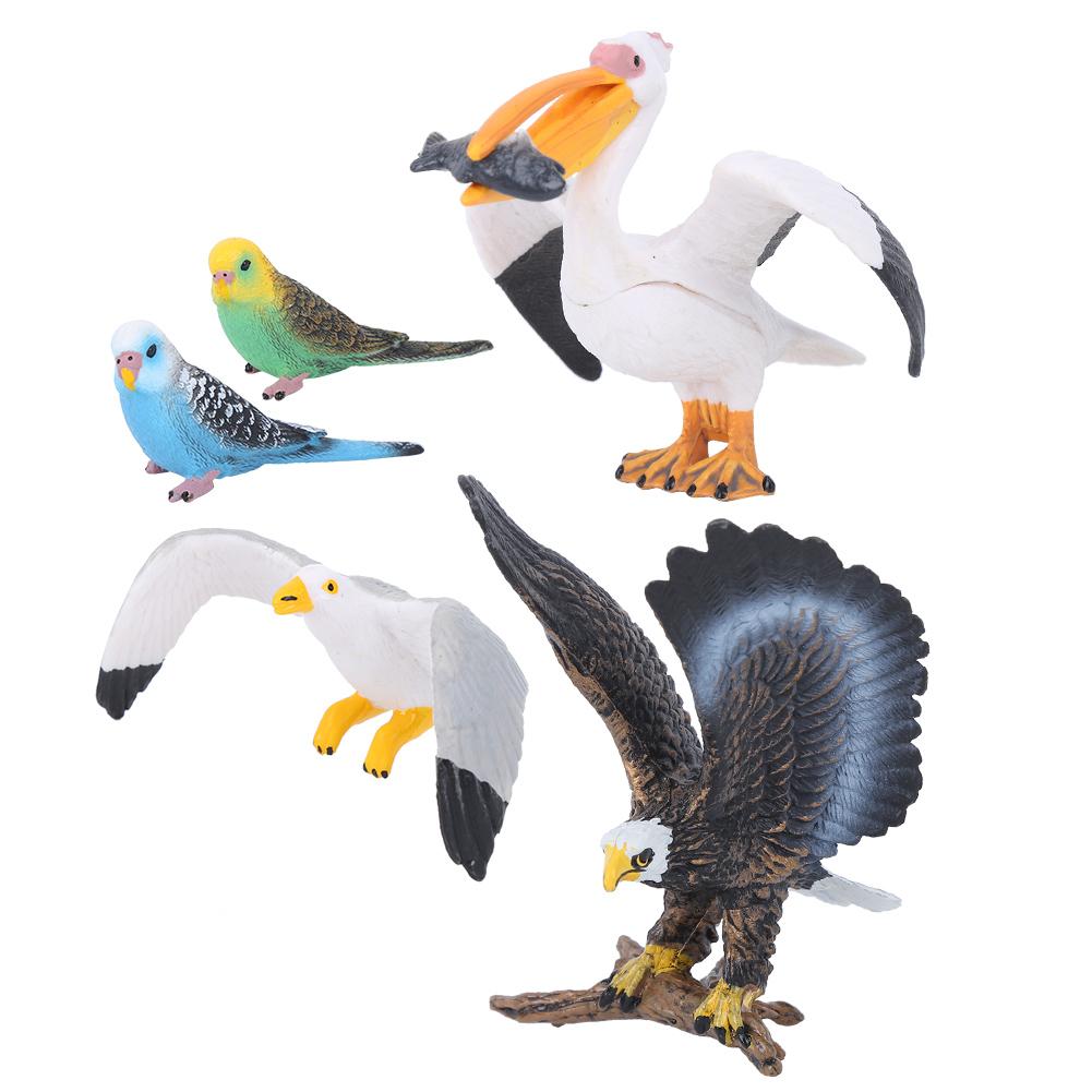 Simulation Flying Bird Model Children Animal Figurine Educational Toy Home Decoration5pcs / Set