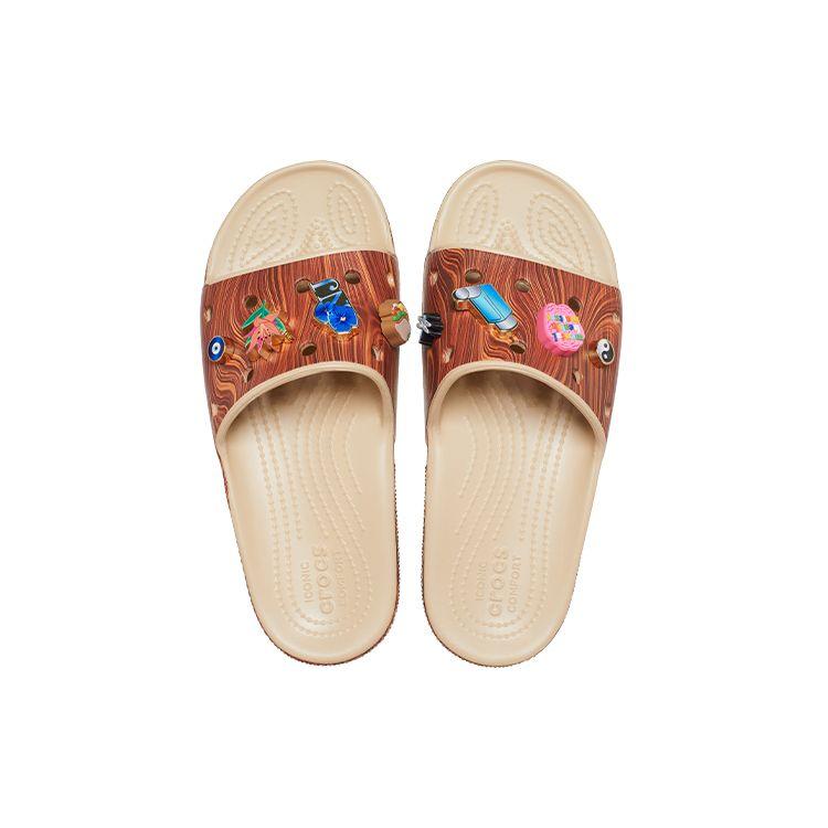 SZA x Crocs Classic Slide Grain de Bois Baskets Femme Marron 208013-90H