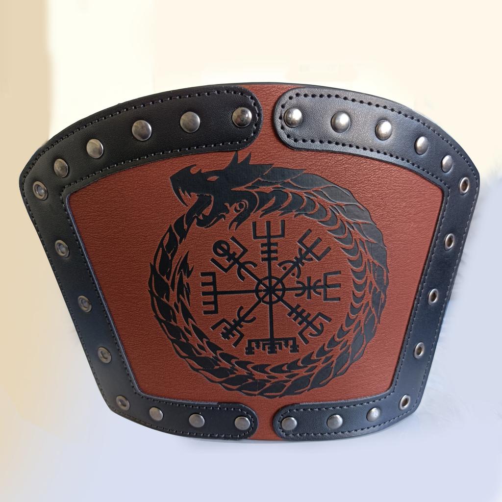 Odin Runes Wide Bangle Viking Compass Punk Dragon Head Leather Bracelet Men Wristband Jewelry Gift