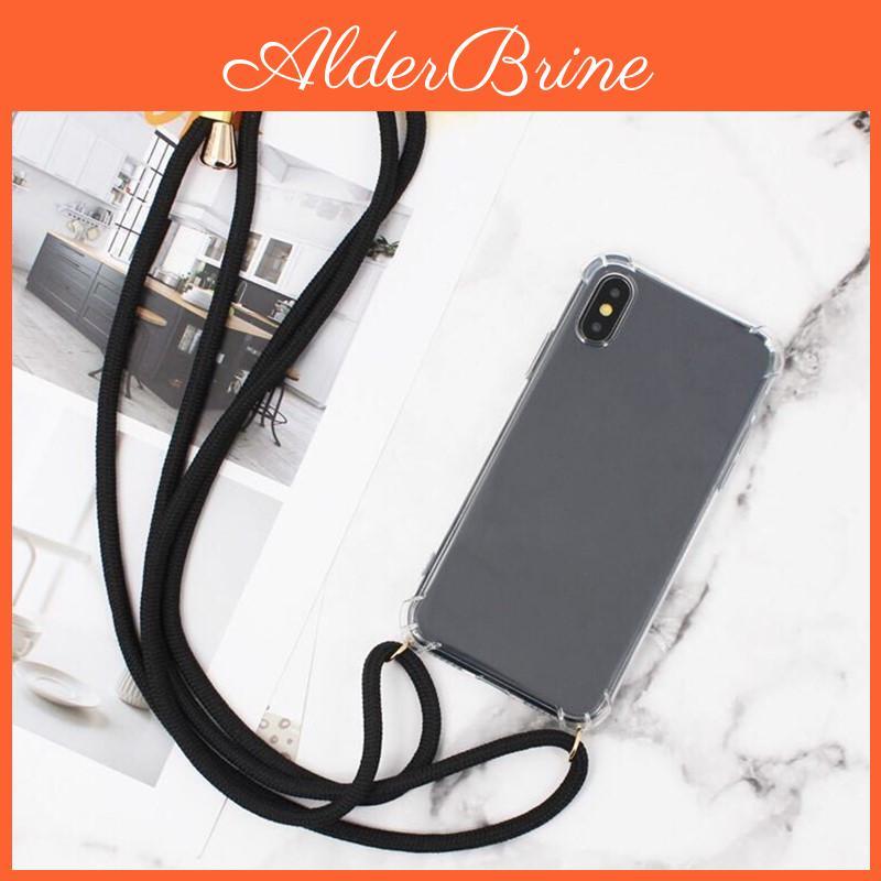 Phone Shockproof Case Crossbody Transparent Necklace Cord Lanyards With Rope For Iphone 16 Pro Max 15 14 Pro 7 8 X Xr 13 12 11 Pro Max