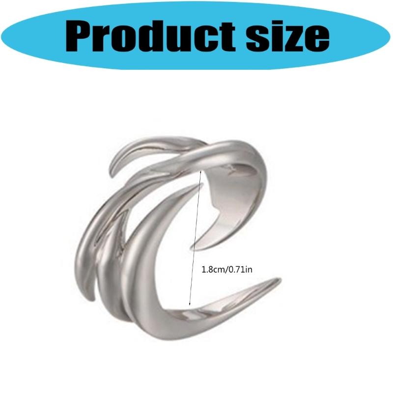 Stylish Liquid Dragon Claw Shaped Jewelry Stylish Hypoallergenically Metal Ring Accessory For Trendy Outfits Event