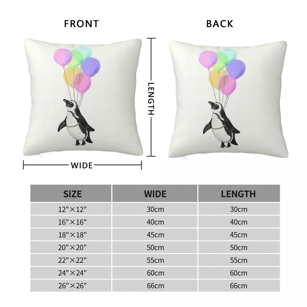 Penguin Believe I Can Fly Square Pillowcase Polyester Linen Velvet Pattern Zip Decor Pillow Case Sofa Cushion Cover