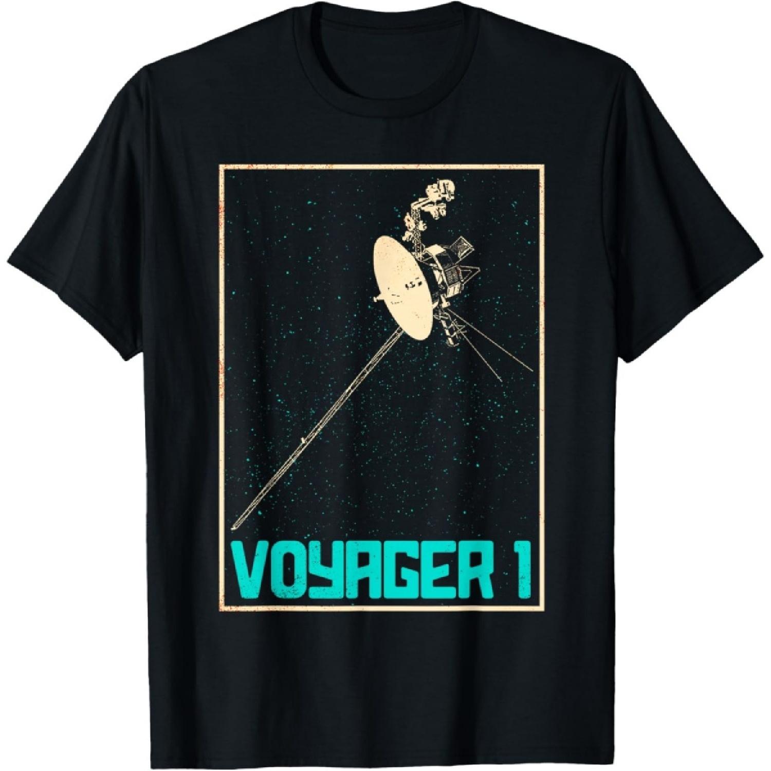 Футболка с изображением межзвездного зонда Вояджер-1, Солнечной системы, Астрономии S