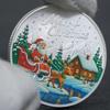 Christmas Sleigh Colored Commemorative Coins, Santa Claus Commemorative Medals, Christmas Eve, Fun Lucky Coins, Christmas Gift, Stocking Stuffers