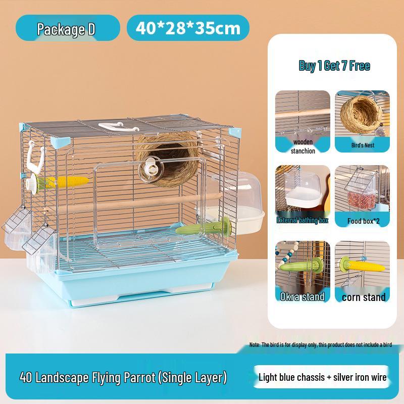 Acrylic Parrot and Budgie Cage: Large Ornamental Villa for Cockatiel, Finch & More