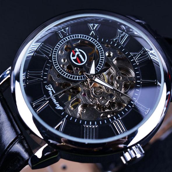 Forsining Men's Retro Skeleton Mechanical Watch