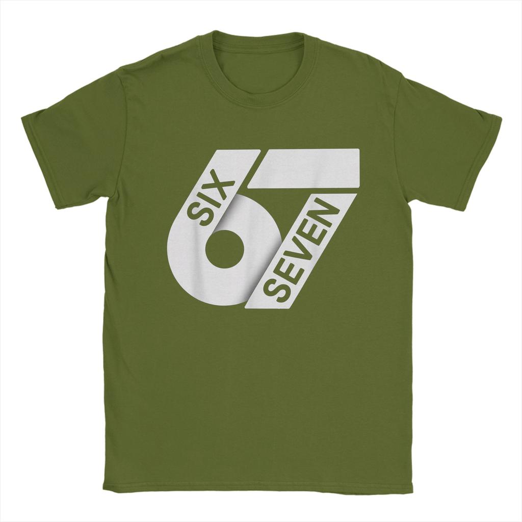 Six Seven 6 7 Meme T-Shirts Men Gen-Alpha Slang Vintage Pure Cotton Tees O Neck Short Sleeve T Shirts Big Size Clothes
