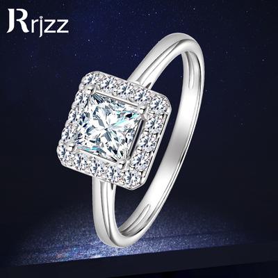 Rrjzz Trendige Prinzessin-Schliff Zirkonia Simulierte Diamant Damen Verlobungsringe Luxuriöser 14 Karat Goldplattierter Hochzeits-Jubiläumsring Schmuck