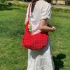 Women's Polka Dot Pleated Crescent Bag