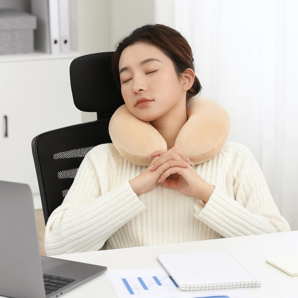 Soft Plush U-shaped Pillow Portable Neck Support Pillow Cute Travel Pillow Long Flight