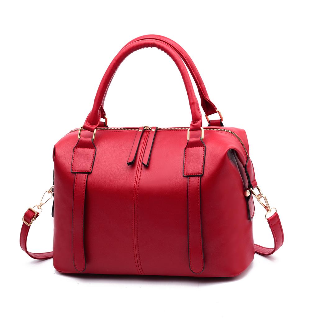 Messenger Bags for Women PU Leather Top-handle Handbag Large Capacity Shoulder Bag Solid Color Classic Crossbody Bag Shopping