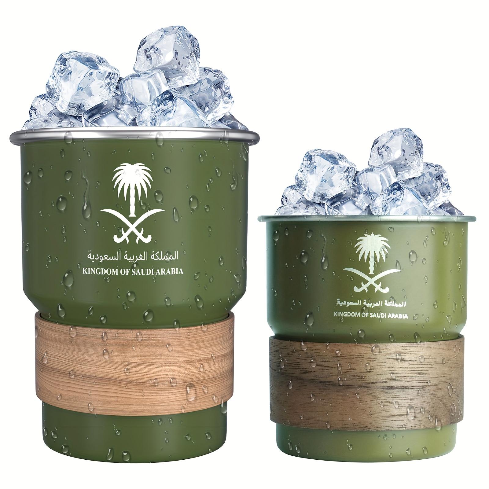 

Кружка для кофе из нержавеющей стали, стакан для воды 300-500 мл, национальный герб Саудовской Аравии, логотип, крышка для пивной кружки для кемпинга, соломинка для подарка