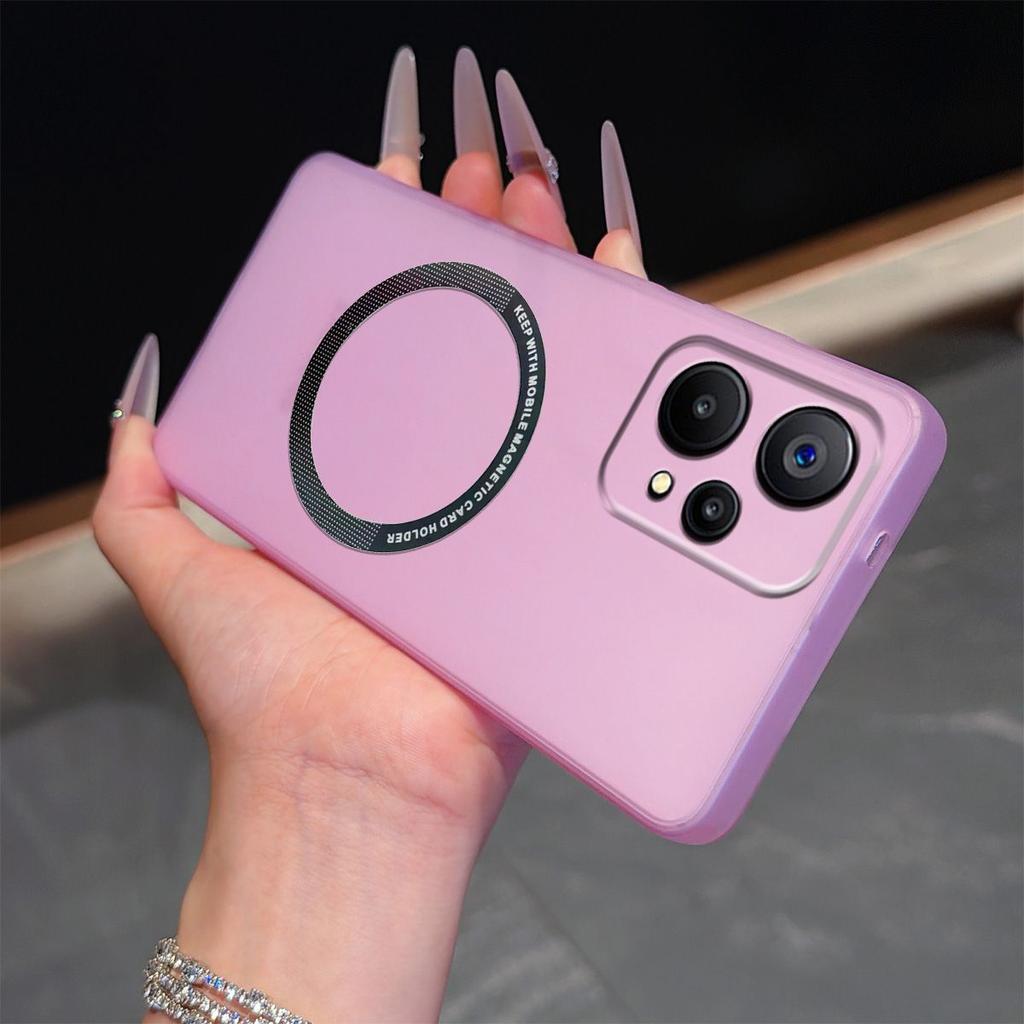 Magnetic Semi‑Transparent Matte Phone Case for Realme 9 5G 4G,9 Pro+,9 Pro,Narzo 50 Pro 5G Soft TPU Shockproof Cover