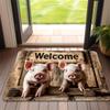 A Small Pig-themed Welcome Doormat with Printed Decorative Pattern, Featuring a Sponge Thickness of 1.19 Cm and a Weight of 600 Grams Per Square Meter