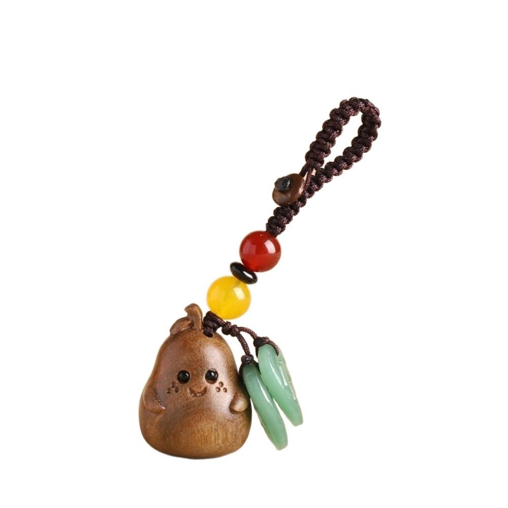 Sandalwood Bag Pendant Cartoon Wood Phone Chain Cute Pear Key Chain Jewelry Findings