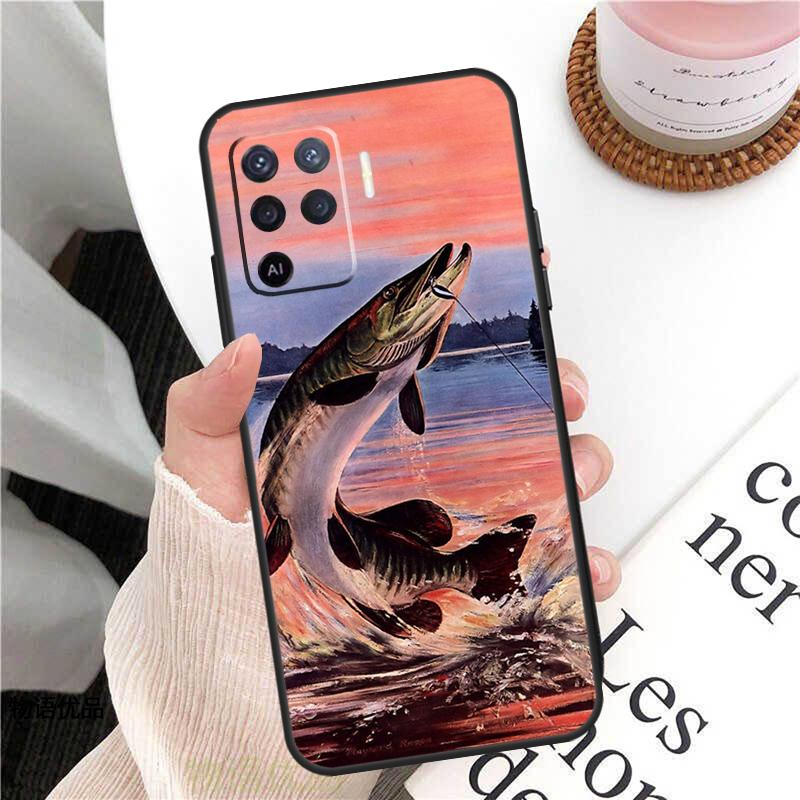 Fish Fishing Fisherman Case For Oppo A78 A54 A74 A94 A17 A57 A77 A76 A16 A96 A18 A60 A80 A40 A38 A58 A98 A15 A5 Pro