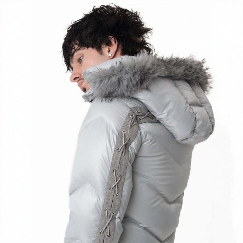 Street Hip Hop Letter Fleece Hooded Puffer Jacket Unisex Warm Winter Coat Loose Fit Teens