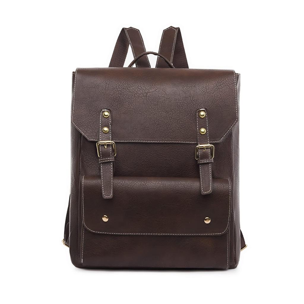 NICOLE DORIS Retro School Large PU Perfect for Coffee & Women's Backpack, Style, Bag, Stylish, Capacity, Leather, Lightweight, Waterproof, School,