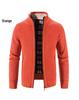 2024 Men's Autumn/Winter Stand-Up Collar Fleece-Lined Cardigan Sweater