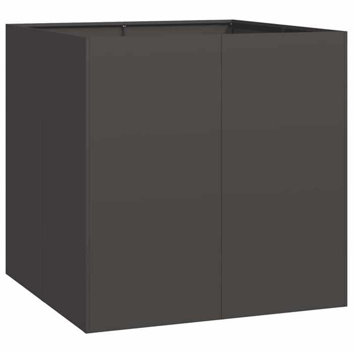 VidaXL Planter Black 80x80x80 Cm Steel, Flower Pot, Plant Stand, Raised Bed, Planter Support, Container 860780