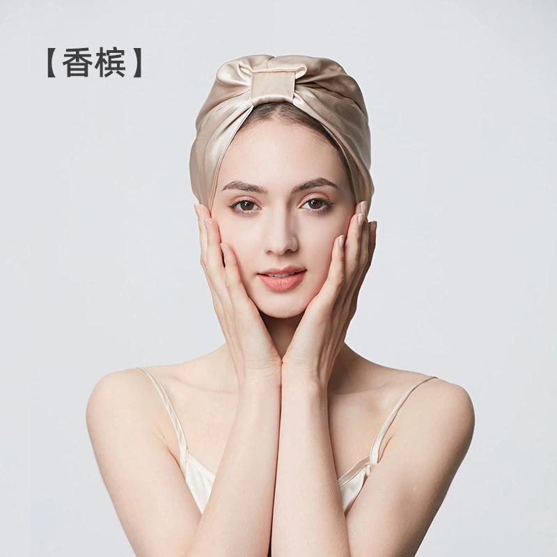 100% Mulberry Silk Hood Sleeping Cap Women's Night Hat 19 Momme with Adjustable Ribbon Hair Care