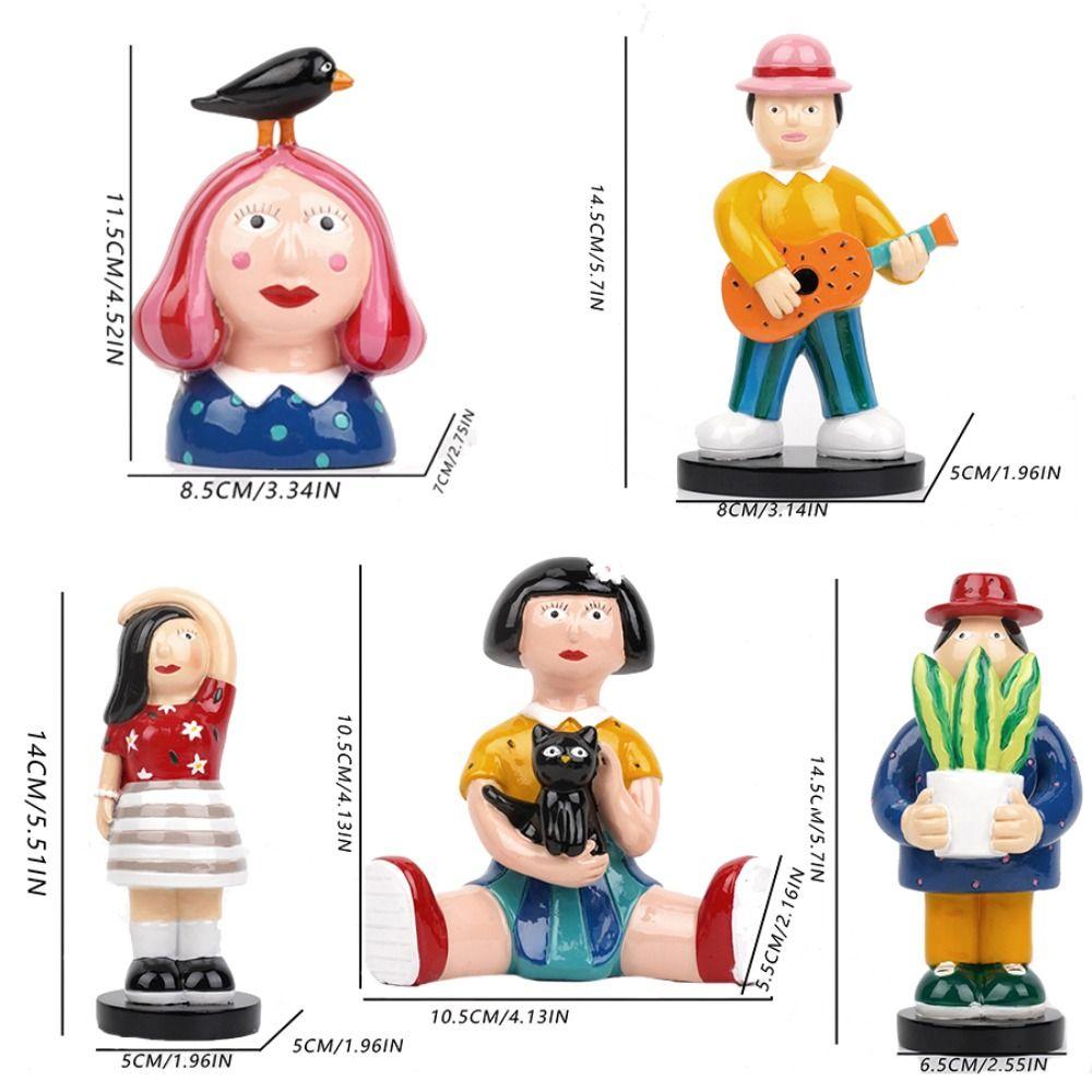 Handmade Funny Character Statue Rural Characters Funny Dolls Ornament  Farmhouse Bookshelf