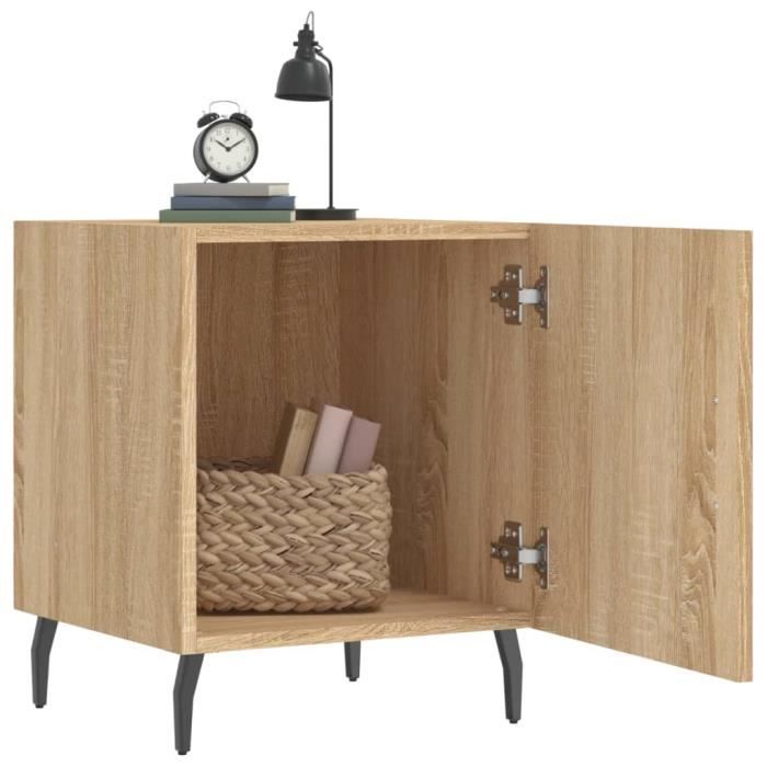 VidaXL Tables de chevet 2 pcs chêne sonoma 40x40x50 cm bois ingénierie 827603