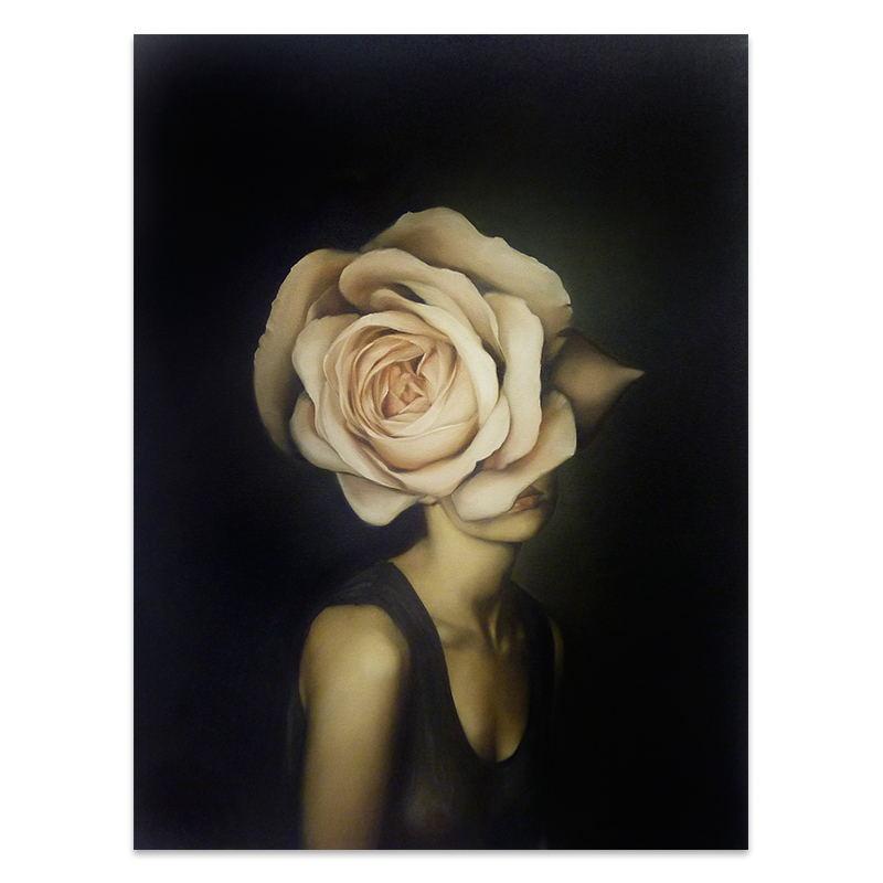 Tuval Boyama Çiçekler Kuş Tüyleri Kadın Soyut Duvar Sanat Baskı Posteri Resim Dekoratif Boyama Oturma Odası Dekorasyon