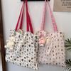Cute and Sweet Printed Puppy Doublelayer Canvas Bag Summer New Largecapacity Casual Portable Shoulder Bag