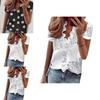 Stylish Women's V Neck Ruffle Short Sleeve T Shirt With Fashionable Daisy Print