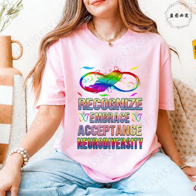In A World Where You Can Be Anything Be Kind TShirt Women Autism Awareness Puzzle Tees Butterfly Feather Inspirational Tops
