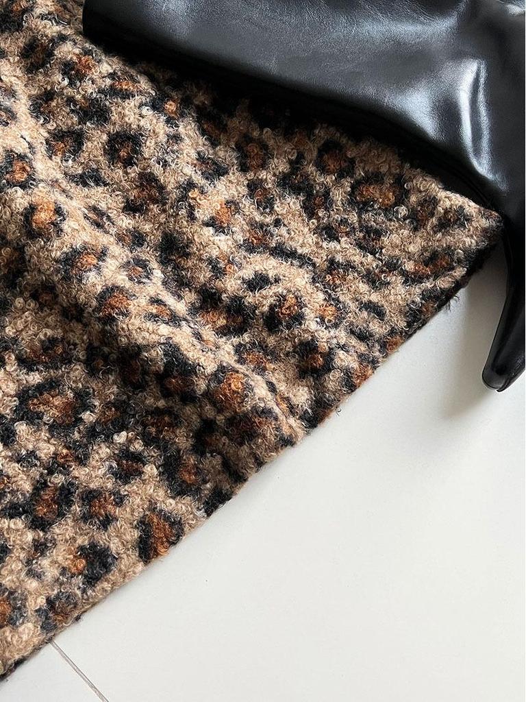 NS American Retro Leopard Print Velvet Bodycon Mini Skirt: Winter Slim Fit for Women
