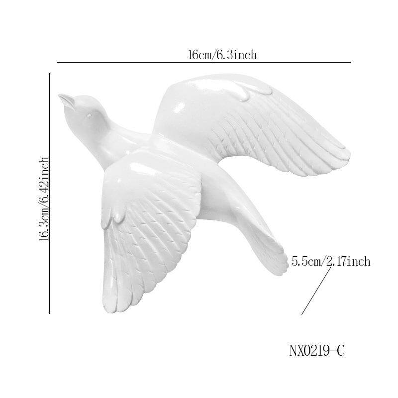 Europäischer dreidimensionaler Vogel-Wandschmuck Schwalbe Wandbehang Abstrakte Tierornamente Heimwanddekoration