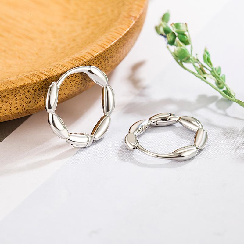 

925 Sterling Copper Ear Buckles White Zircon Crystal Earrings for Women Vintage Copper Hoop Earrings Luxury Wedding Zircon Gift