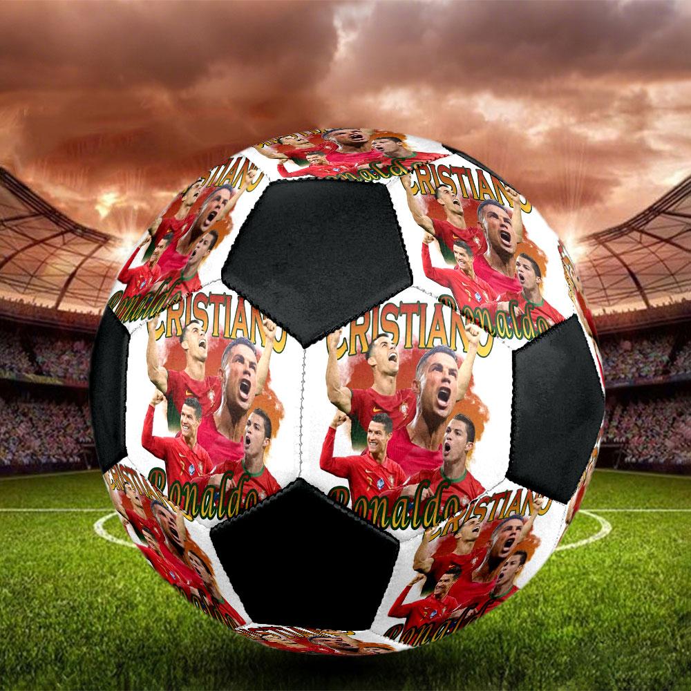 1 PZ Pallone da calcio Cristiano Ronaldo Urban taglia 5 Pallone da calcio indoor Praha Colorato Per tutte le età Cucito a macchina PVC Pronto per la competizione Resistente Alta rimbalzo