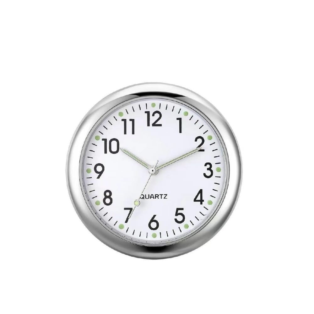 Car Analog Radio Clock Multifunction High Precision Mini Quartz Glow In the Dark Sticky