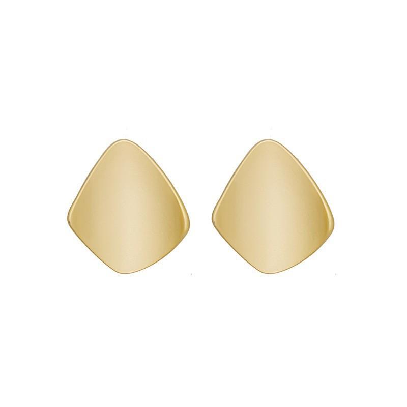 Matte Golden Minimalist Metal Style Glossy Geometric Earrings for Women Fashionable Personalized Daily Accessory Party Jewelry